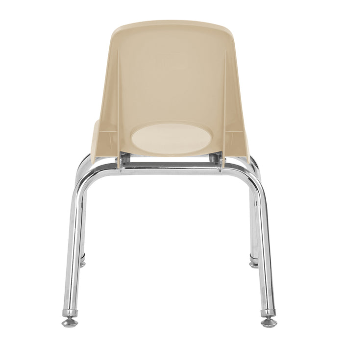Beige chair with transparent backrest on a white background
