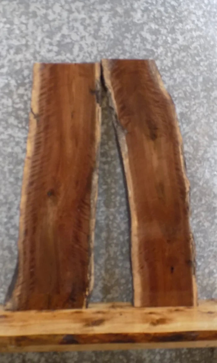 2- Live Edge Reclaimed Black Walnut Bench/Wall Shelves Slabs 1313-1314