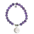 Amethyst Gemstone Bracelet with 11:11 Sterling Silver Charm
