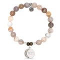 Australian Agate Gemstone Bracelet with 11:11 Sterling Silver Charm