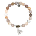 Australian Agate Gemstone Bracelet with Angel Love Sterling Silver Charm