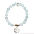 Blue Aquamarine Gemstone Bracelet with 11:11 Sterling Silver Charm