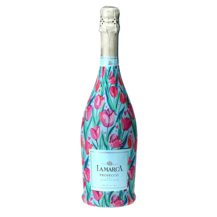 Blushing Tulip Garden Prosecco Bottle Wrap