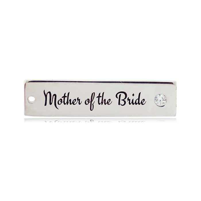 Bridal Collection: Aqua Fire Agate Gemstone Bracelet with Mother of Bride Sterling Silver Charm Bar