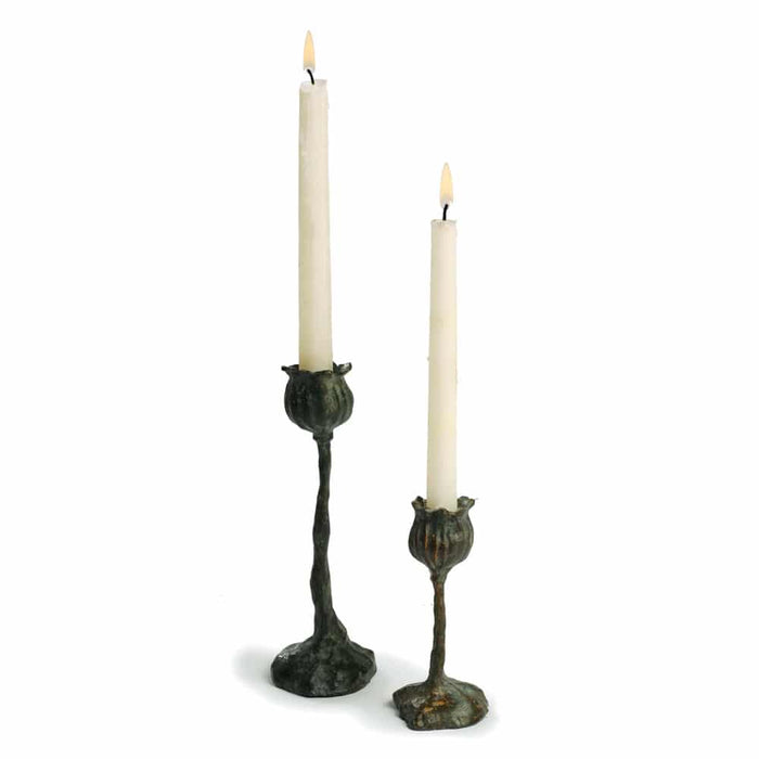 Bronze Poppy Candlestick, Large