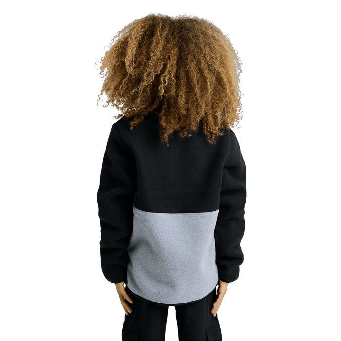 Burton Kids Cinder Fleece Anorak 2026 True Black/Gray Heather - Comor - Go Play Outside