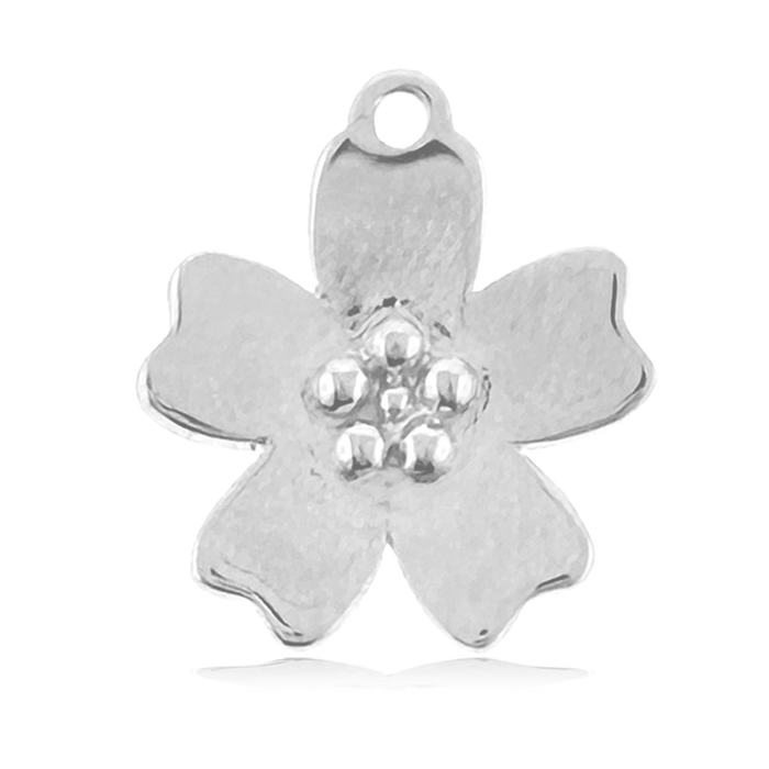 Celestine Gemstone Bracelet with Forget Me Not Sterling Silver Charm