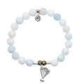 Celestine Gemstone Bracelet with Thinking of You Sterling Silver Charm