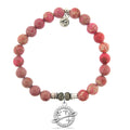 Cranberry Jasper Gemstone Bracelet with Infinity and Beyond Sterling Silver Charm