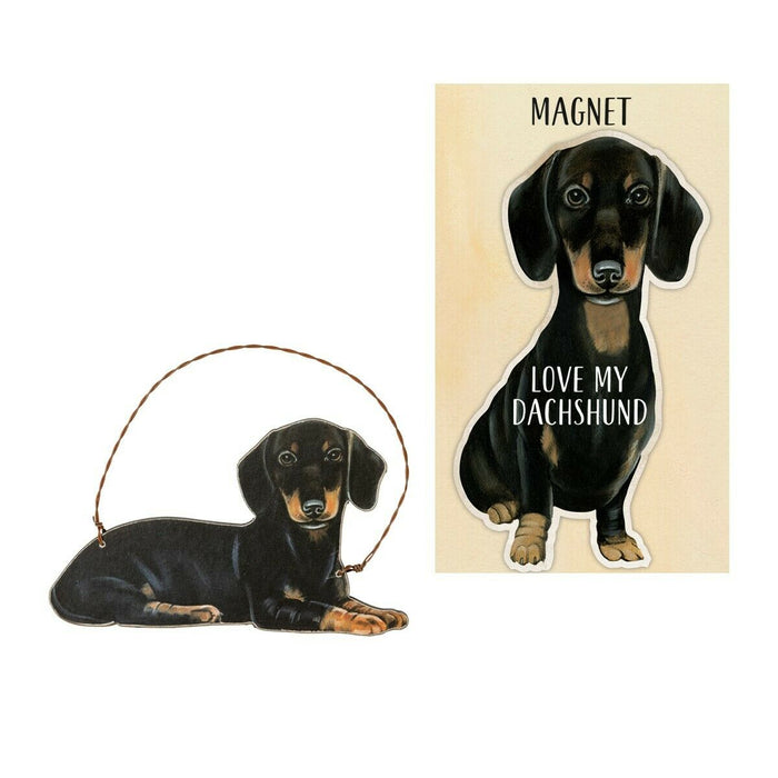 Primitives by Kathy Dog Magnet and Ornament Set - Dachshund - Piglet's Closet