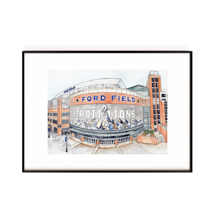 Detroit Lions' stadium Ford Field fine art print by Abigail Powers.