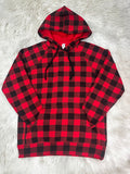DOOR BUSTER SALE! {HOLIDAY MAGIC} Red + Black Buffalo Plaid Hooded Sweatshirt Hoodie
