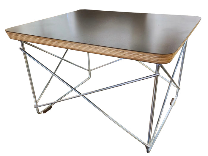 EAMES ‘LTR’ OCCASIONAL TABLE WITH BLACK FORMICA TOP FOR HERMAN MILLER