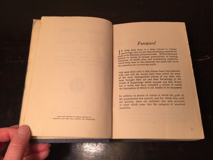 FAMOUS CRIMES OF RECENT TIMES, Edgar Wallace, 1st/1st 1930 HC Illustrated Crime