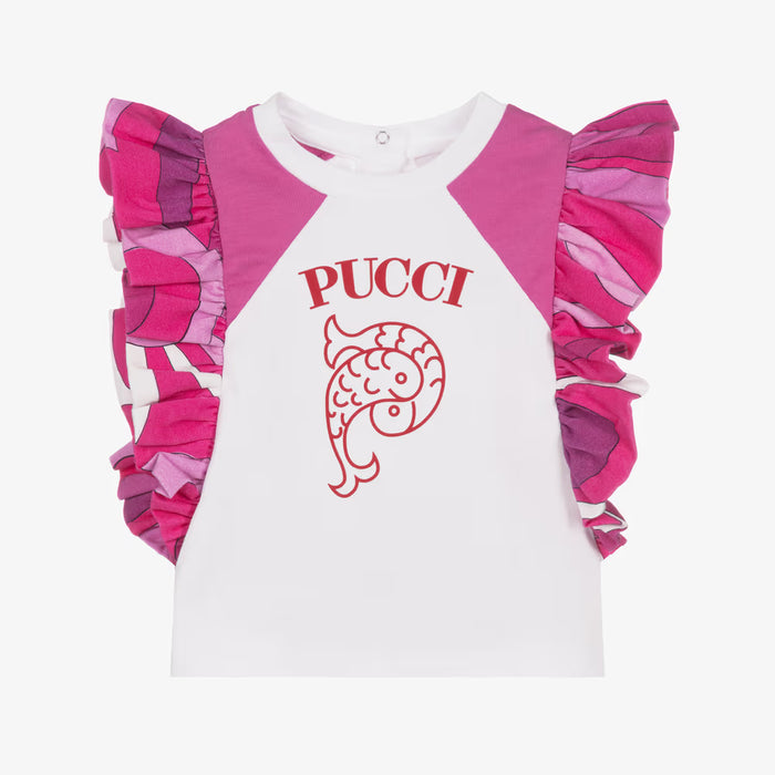 Fish Motif & Marmo T-Shirt
