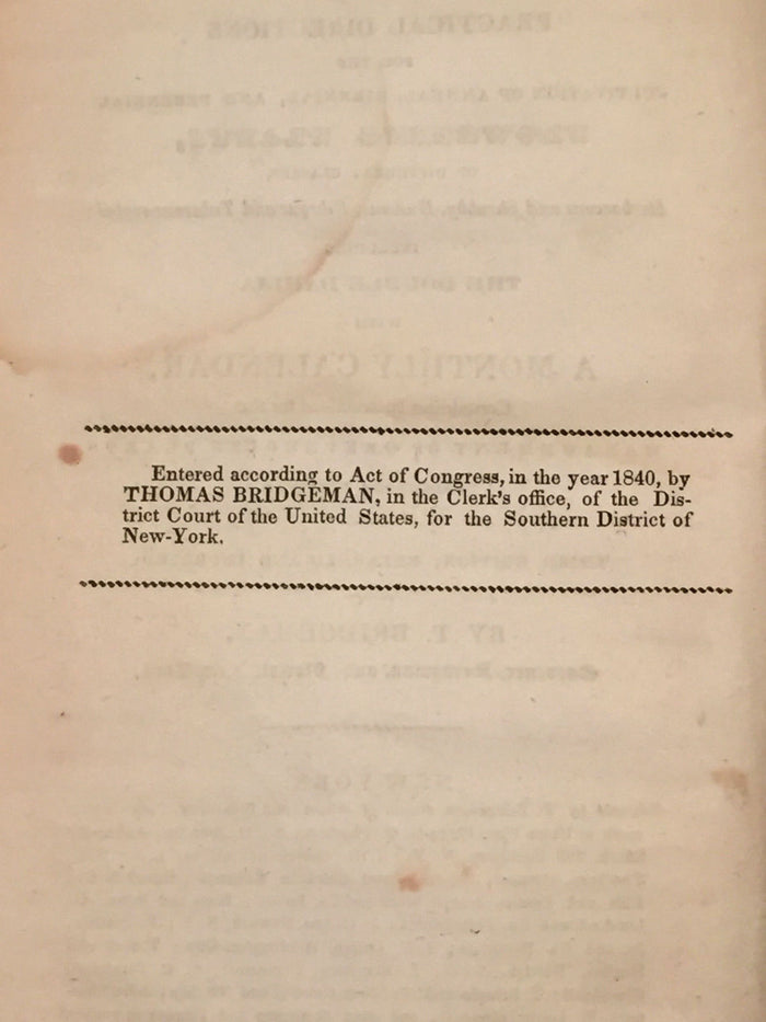 FLORIST'S GUIDE CONTAINING PRACTICAL DIRECTIONS T. Bridgeman, 1840 BOTANY PLANTS