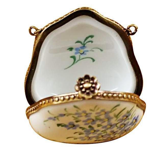 Forget Me Not Handbag Porcelain Limoges purse limoges boxes French Trinket Box