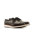 Franko Longwing Blucher II black and white houndstooth dress shoes