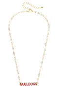 Georgia Bulldogs Puffy Nameplate Necklace