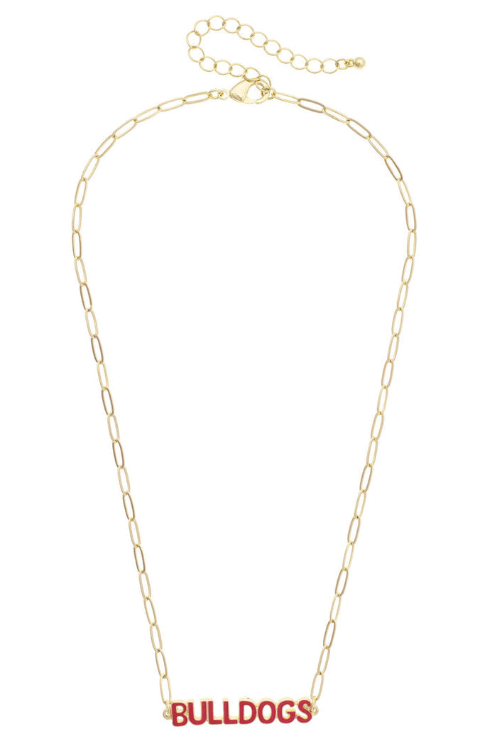 Georgia Bulldogs Puffy Nameplate Necklace