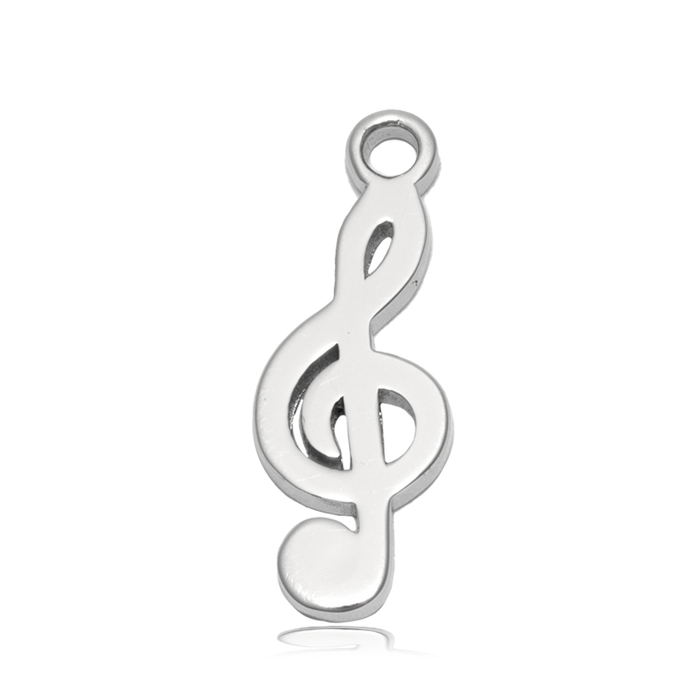 Green Angelite Gemstone Bracelet with Music Note Sterling Silver Charm