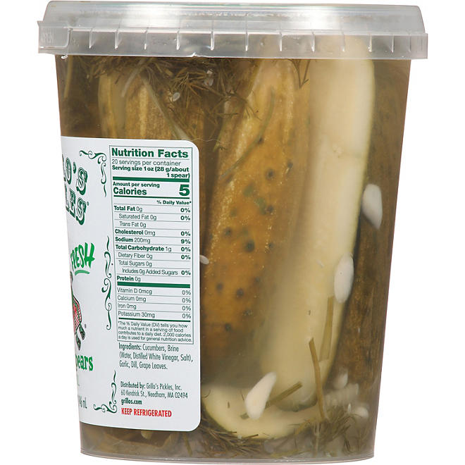 Grillo's Fresh Dill Pickle Spears (32 oz.)
