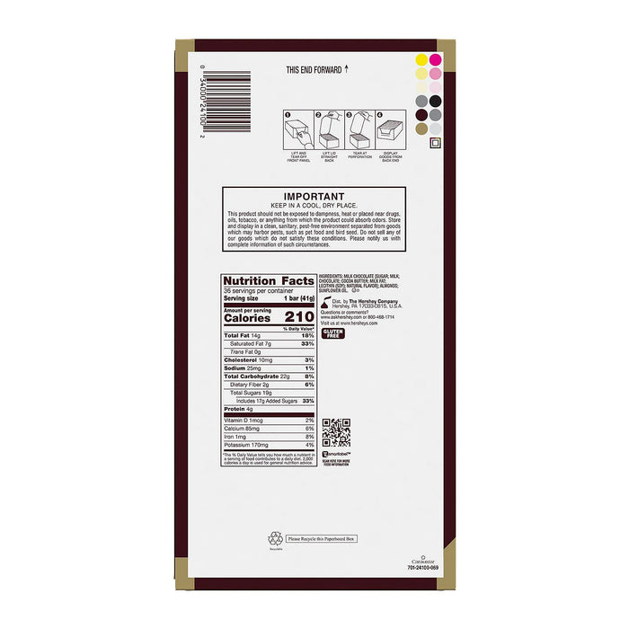 HERSHEY'S Milk Chocolate with Whole Almonds Candy Bars (1.45 oz., 36 ct.)