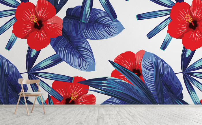 Hibiscus Wall Mural by Walls Need Love•_¨