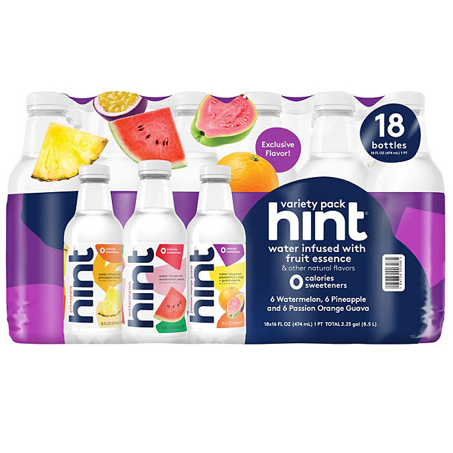 Hint Flavored Water Variety Pack (16 fl. oz., 18 pk.)