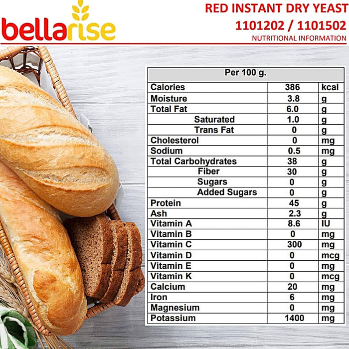 Instant Rise Dry Yeast- Bella Rise Yeast- Case of 20 (20#) Bakery Wholesalers