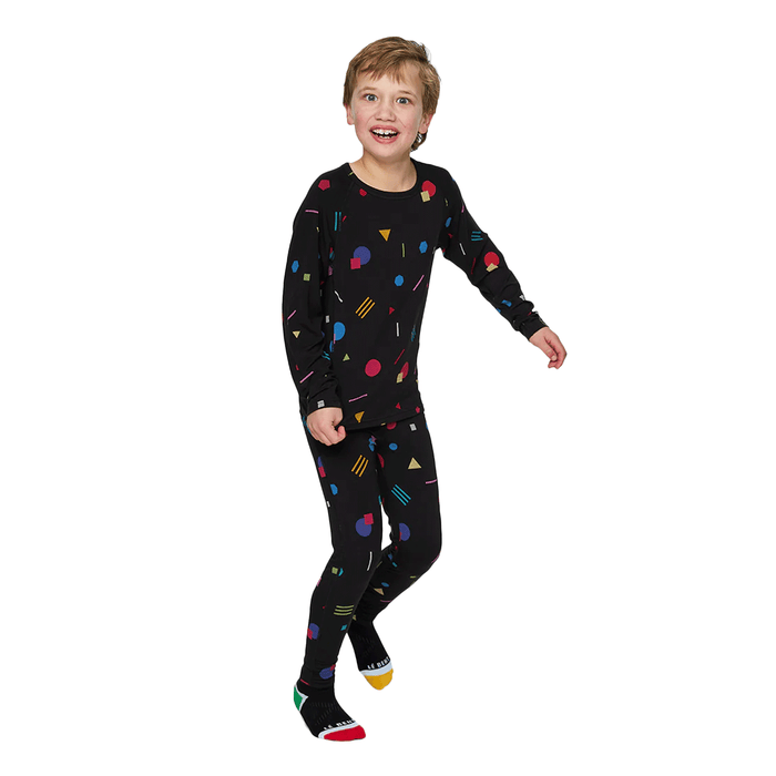 Le Bent Kids Confetti Midweight Raglan Top 2025 Black - Comor - Go Play Outside