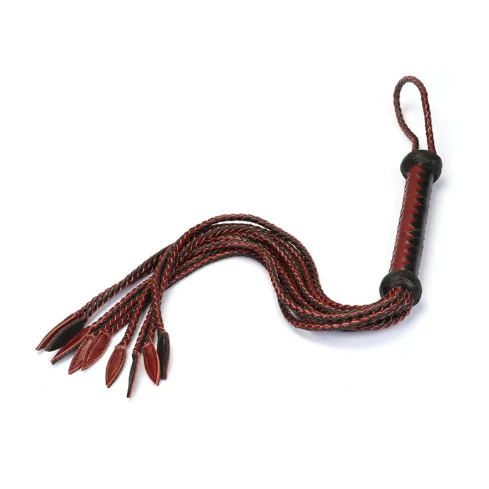 Wine Red Collection Leather Cat O’ Nine Tails Flogger - Burgundy