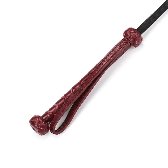 Wine Red Collection Leather Heart-Shaped Riding Crop - Burgundy - Flogger