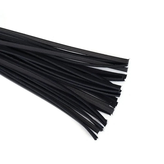 Wine Red Collection Leather Studded Handle Flogger - Burgundy