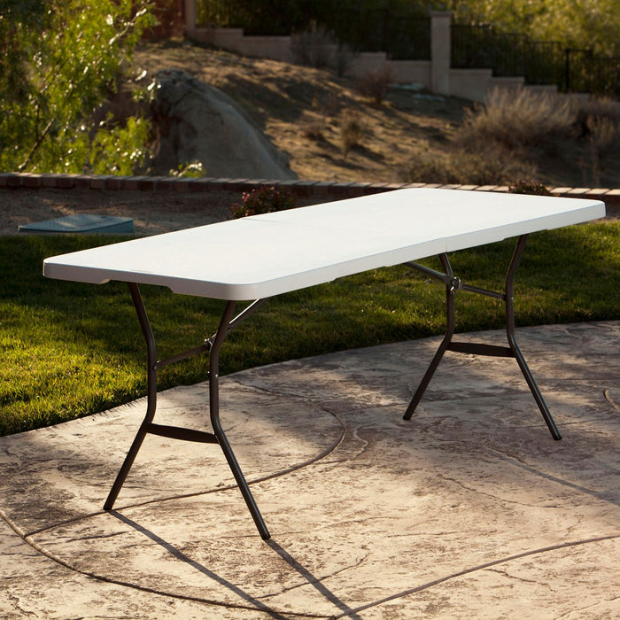 Lifetime 6' Fold-in-Half Light Commercial Grade Table, White Granite