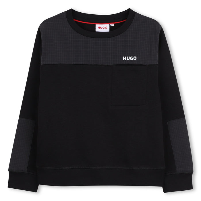 HUGOLogo Print Panelled Sweatshirt3617165766565SAVANNA