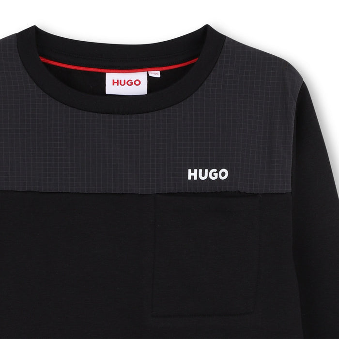 HUGOLogo Print Panelled Sweatshirt3617165766565SAVANNA