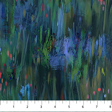 Lotus Large Brushstrokes Dark Green Multi Northcott   DP28426-78