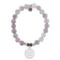 Mauve Jade Gemstone Bracelet with Home is Where the Heart Is Sterling Silver Charm