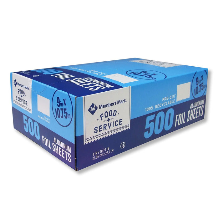 Member's Mark Pre-Cut Foil Sheets, 9" x 10.75" (500 ct.)