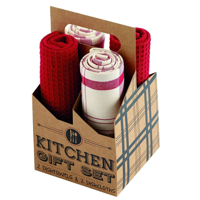 Mercantile & Co Red Kitchen Dishcloth & Dishtowel Giftset - Piglet's Closet