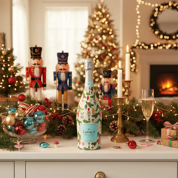 Merry Little Ornaments Prosecco Bottle Wrap