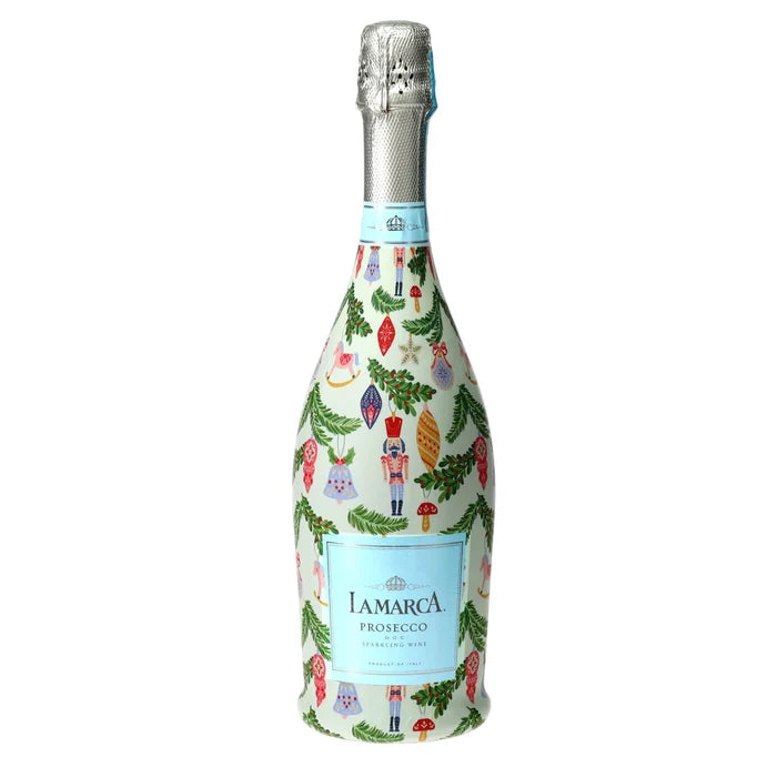 Merry Little Ornaments Prosecco Bottle Wrap