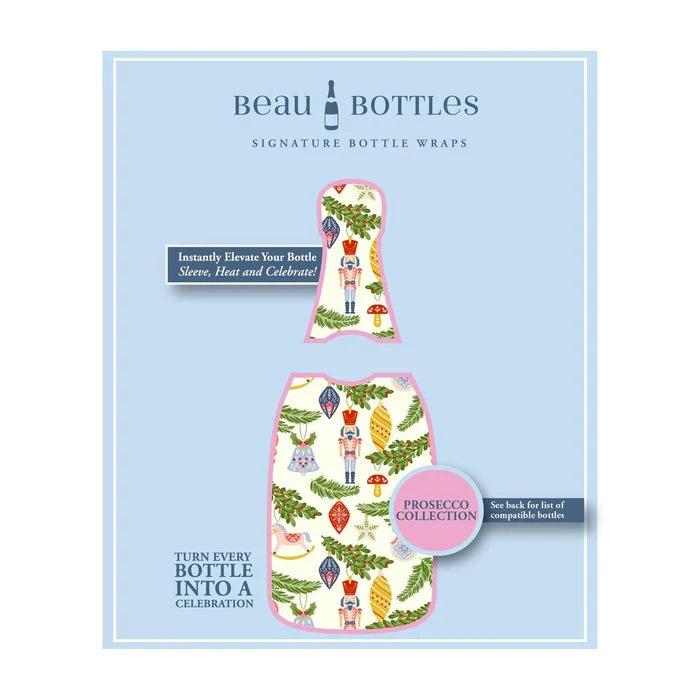 Merry Little Ornaments Prosecco Bottle Wrap