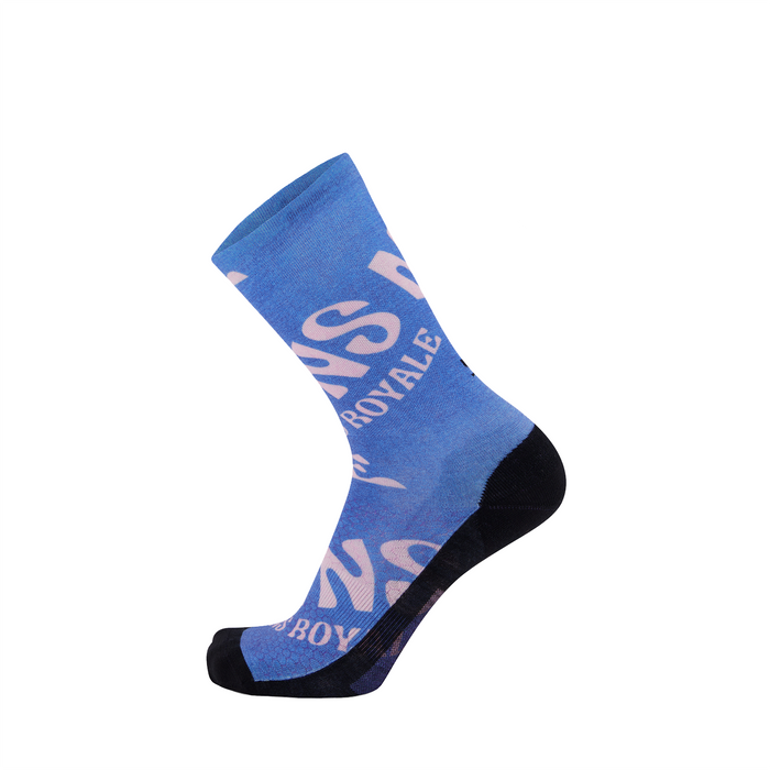 Mons Royale Atlas Crew Sock Blue Trippy