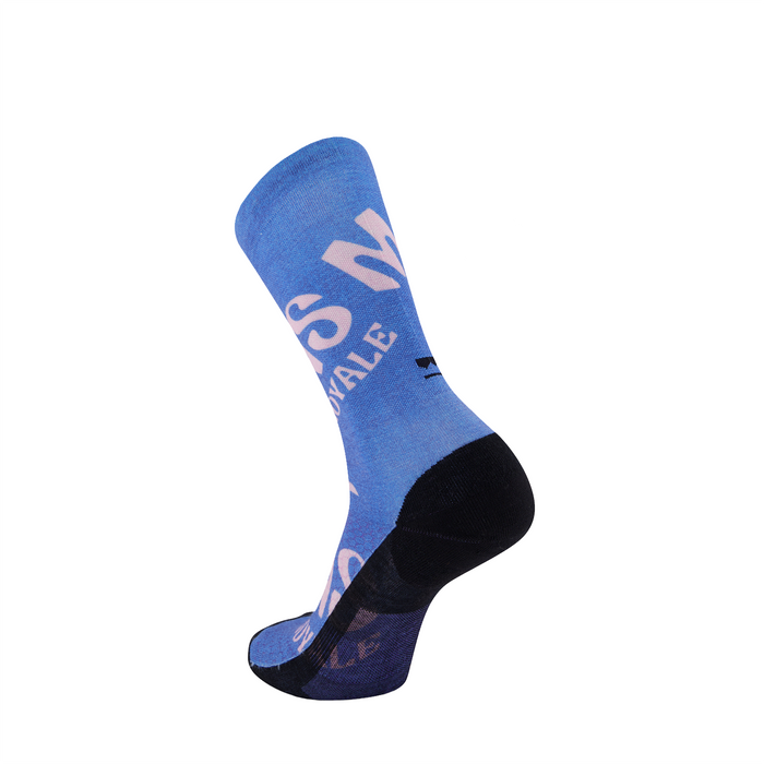 Mons Royale Atlas Crew Sock Blue Trippy
