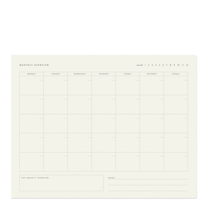 Monthly Overview Notepad