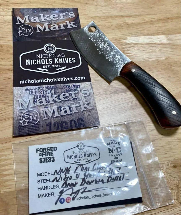 Nic Nichols Mini Cleaver Makers Mark Bourbon Handles Limited Edition - NORTH RIVER OUTDOORS