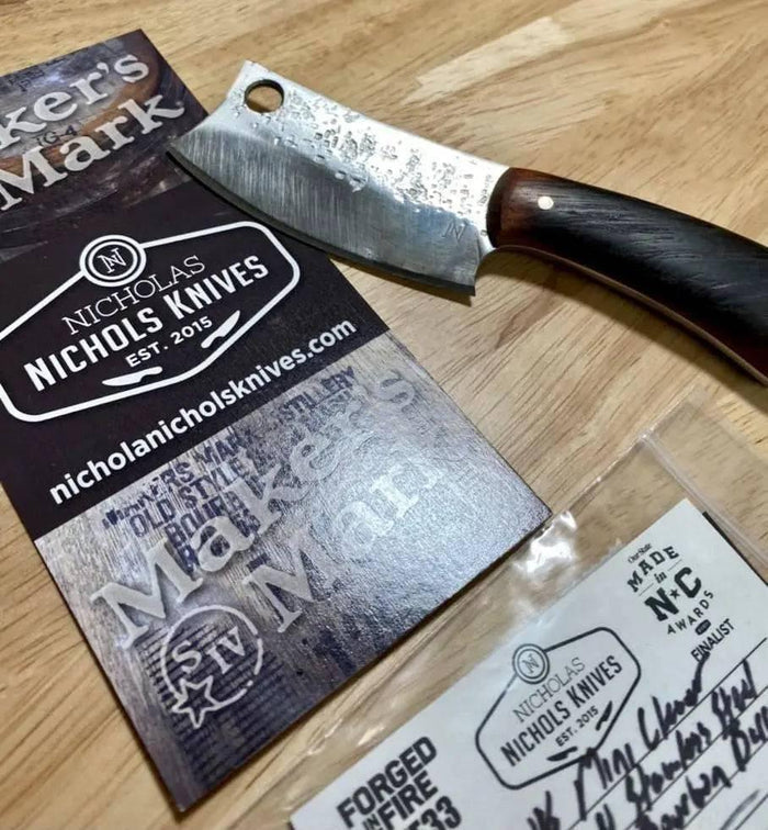 Nic Nichols Mini Cleaver Makers Mark Bourbon Handles Limited Edition - NORTH RIVER OUTDOORS