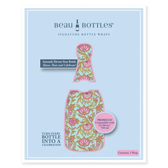 Pastel Spring Bloom Prosecco Bottle Wrap